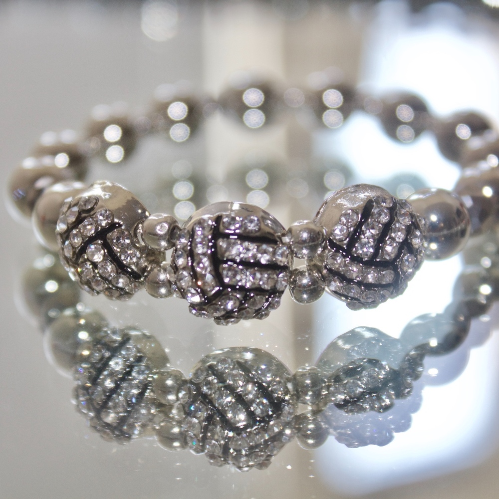 14kt White Gold Plated pave bracelet - Picture 2 of 5